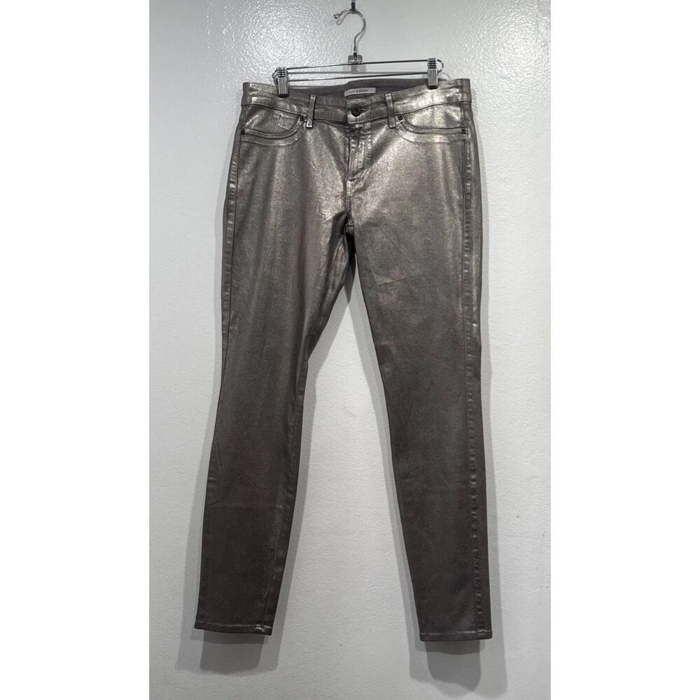 Rich & Skinny Skinny Metallic Pants Womens Size 31 Low Rise Holiday Shimmer Glam